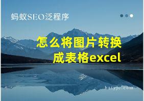 怎么将图片转换成表格excel