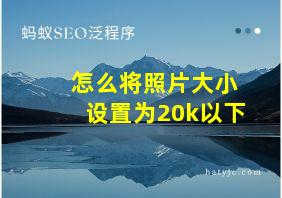 怎么将照片大小设置为20k以下