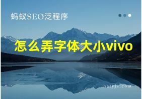 怎么弄字体大小vivo