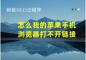 怎么我的苹果手机浏览器打不开链接