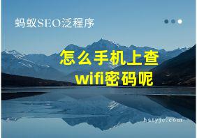 怎么手机上查wifi密码呢