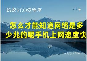 怎么才能知道网络是多少兆的呢手机上网速度快