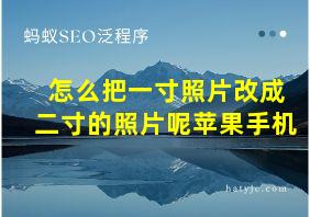 怎么把一寸照片改成二寸的照片呢苹果手机