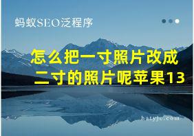 怎么把一寸照片改成二寸的照片呢苹果13