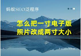 怎么把一寸电子版照片改成两寸大小