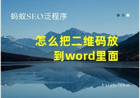 怎么把二维码放到word里面