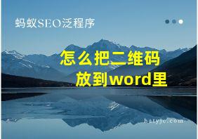 怎么把二维码放到word里