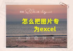 怎么把图片专为excel