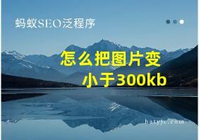 怎么把图片变小于300kb