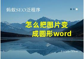 怎么把图片变成圆形word