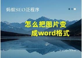 怎么把图片变成word格式