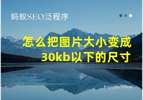 怎么把图片大小变成30kb以下的尺寸