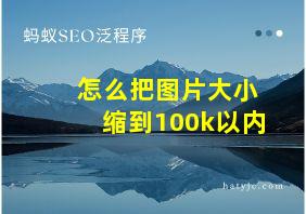 怎么把图片大小缩到100k以内