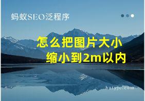 怎么把图片大小缩小到2m以内