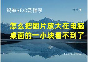 怎么把图片放大在电脑桌面的一小块看不到了