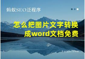 怎么把图片文字转换成word文档免费