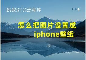 怎么把图片设置成iphone壁纸