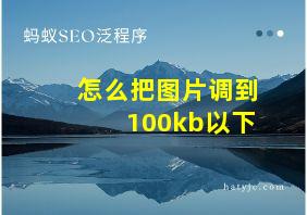 怎么把图片调到100kb以下