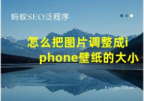 怎么把图片调整成iphone壁纸的大小