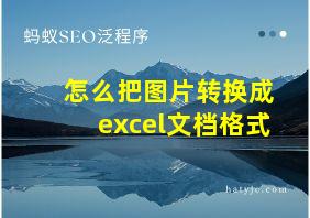 怎么把图片转换成excel文档格式