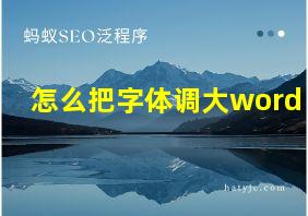 怎么把字体调大word