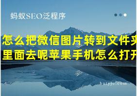 怎么把微信图片转到文件夹里面去呢苹果手机怎么打开