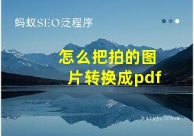 怎么把拍的图片转换成pdf