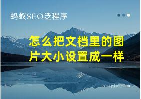 怎么把文档里的图片大小设置成一样