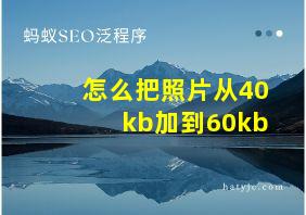 怎么把照片从40kb加到60kb