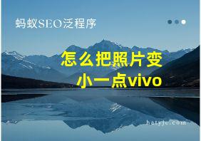 怎么把照片变小一点vivo