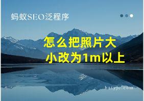 怎么把照片大小改为1m以上