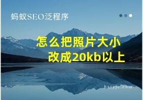 怎么把照片大小改成20kb以上