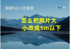 怎么把照片大小改成5m以下