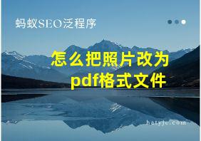 怎么把照片改为pdf格式文件