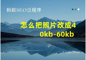 怎么把照片改成40kb-60kb