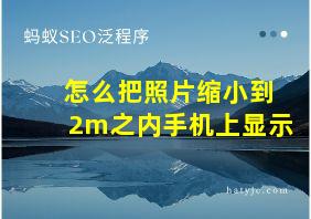 怎么把照片缩小到2m之内手机上显示