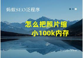 怎么把照片缩小100k内存