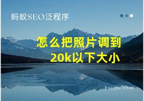 怎么把照片调到20k以下大小