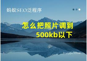 怎么把照片调到500kb以下