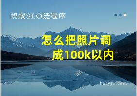 怎么把照片调成100k以内