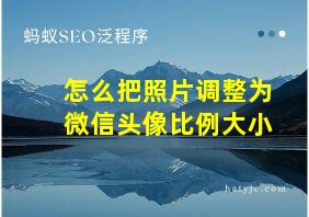 怎么把照片调整为微信头像比例大小