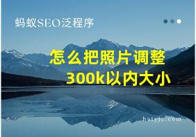 怎么把照片调整300k以内大小