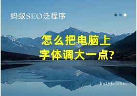 怎么把电脑上字体调大一点?