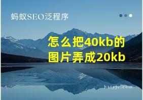 怎么把40kb的图片弄成20kb