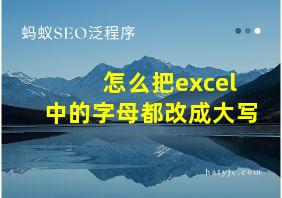 怎么把excel中的字母都改成大写