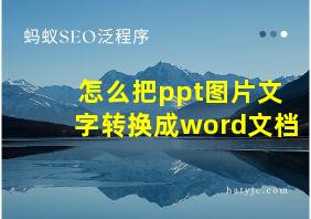 怎么把ppt图片文字转换成word文档