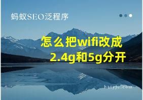 怎么把wifi改成2.4g和5g分开