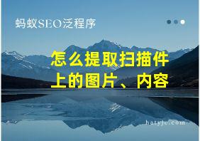 怎么提取扫描件上的图片、内容