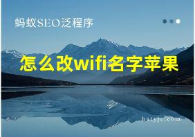 怎么改wifi名字苹果