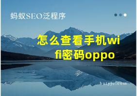 怎么查看手机wifi密码oppo